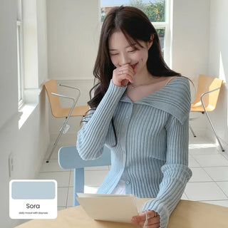 Sailor collar cardigan (6 colors)