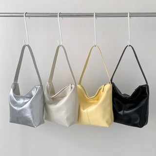 Glossy wrinkle leather shoulder bag (4 colors)