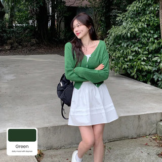 V-neck knit cardigan (8 colors)