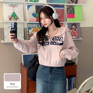 Nylon cropped hoodie (4 colors)