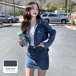 Cropped denim jacket (2 colors)
