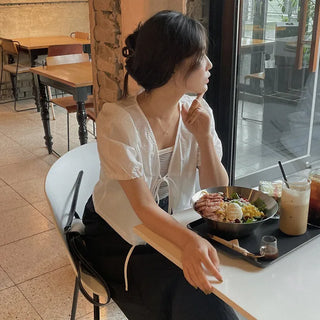 riboned cardigan blouse