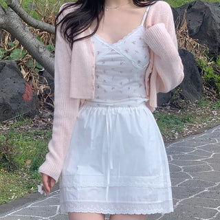 Flower lace sleeveless top (2 colors)