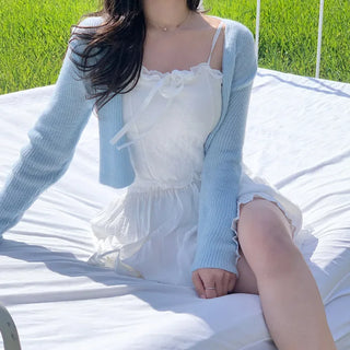 Shirred tiered mini skirt (3 colors)