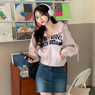 Nylon cropped hoodie (4 colors)