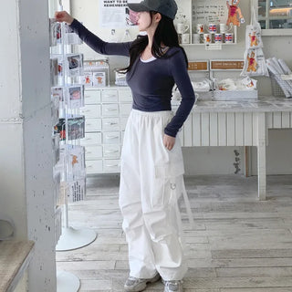 Cotton strap cargo pants (5 colors)