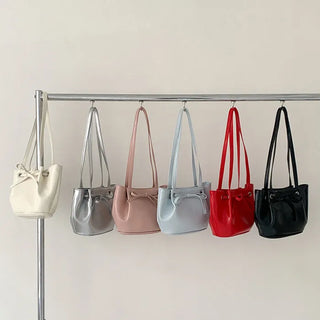 Ribbon Ballet Core Wrinkle Leather Tote Bag (6 colors)