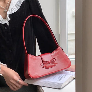 Ballet Core Ribbon Baguette Shoulder Bag