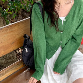 V-neck knit cardigan (8 colors)