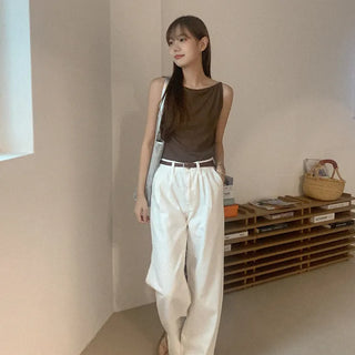 Boat neck sleeveless