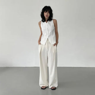 linen v neck vest (2c)