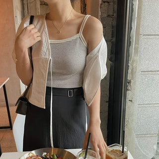 riboned cardigan blouse
