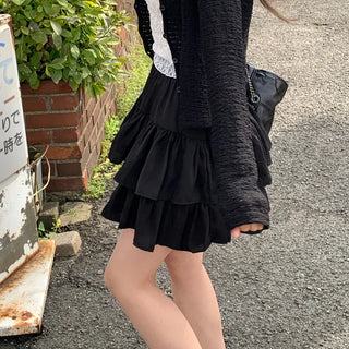 Tiered flared skirt (2 colors)