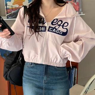 Nylon cropped hoodie (4 colors)
