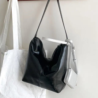 Glossy wrinkle leather shoulder bag (4 colors)