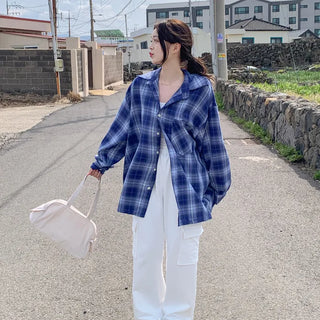 Oversized check shirt (2 colors)