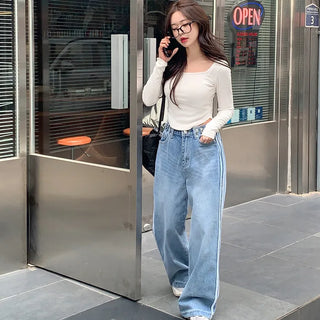 2-Way Line Wide Denim Pants (2 colors)