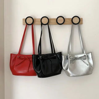 Ribbon Ballet Core Wrinkle Leather Tote Bag (6 colors)