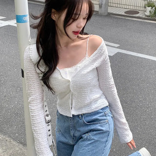 Lace layered cardigan (3 colors)