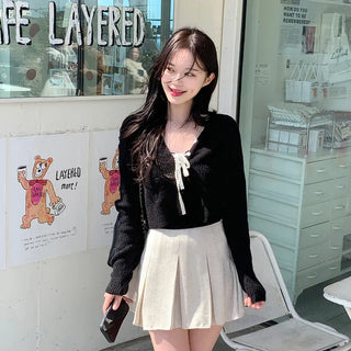 Lace Ribbon Sleeveless Top (3 colors)