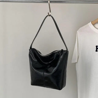 Glossy wrinkle leather shoulder bag (4 colors)