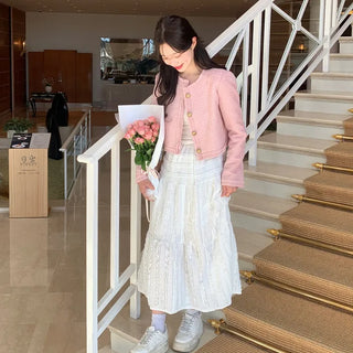 [Lined] Lace Long Skirt (3 colors)