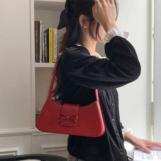Ballet Core Ribbon Baguette Shoulder Bag