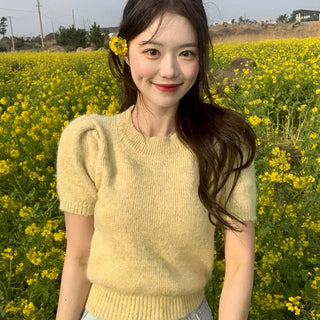 Bagel Puff Short-Sleeve Knit (3 colors)
