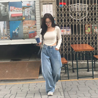 2-Way Line Wide Denim Pants (2 colors)