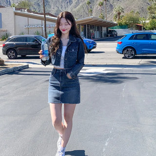 Cropped denim jacket (2 colors)