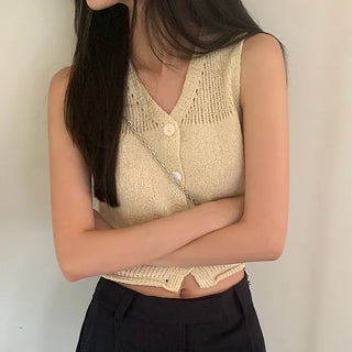 Summer knit sleeveless vest