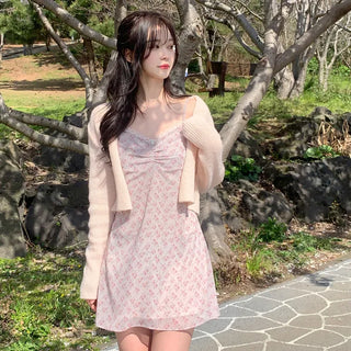 Flower Shirred Dress (2 colors)