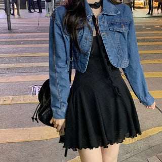 [Scarf Set] Flared Sleeveless Mini Dress (3 colors)