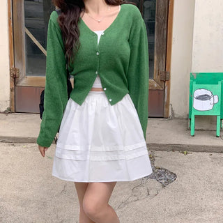 V-neck knit cardigan (8 colors)