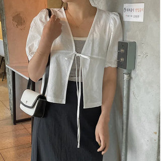 riboned cardigan blouse