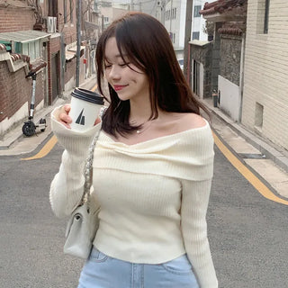 Shirred Off-Shoulder Knit (4 colors)