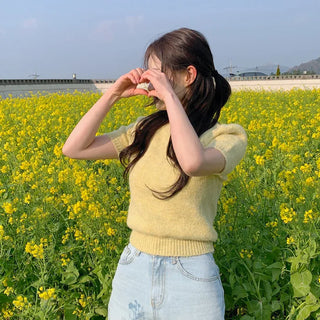 Bagel Puff Short-Sleeve Knit (3 colors)