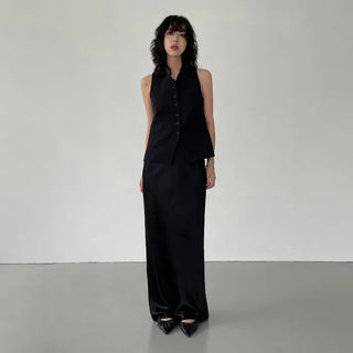 linen v neck vest (2c)