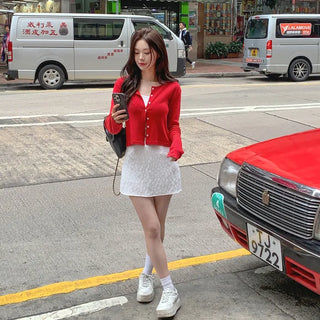 Flower Punching Round Cardigan (3 colors)