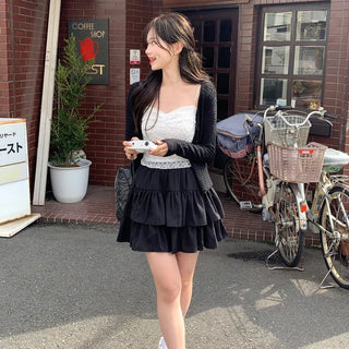 Tiered flared skirt (2 colors)