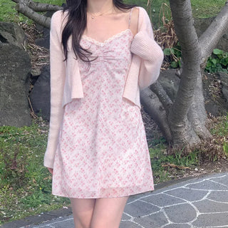 Flower Shirred Dress (2 colors)