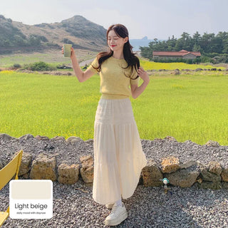 [Lined] Lace Long Skirt (3 colors)