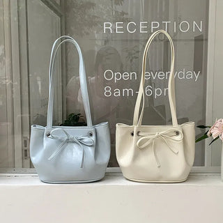 Ribbon Ballet Core Wrinkle Leather Tote Bag (6 colors)