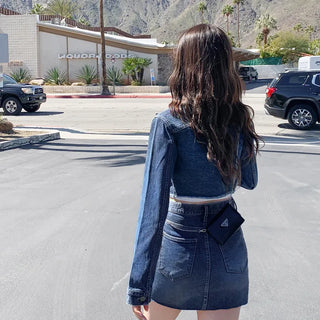 Cropped denim jacket (2 colors)