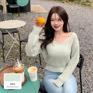 Soft V-neck knit (6 colors)