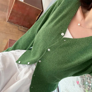 V-neck knit cardigan (8 colors)