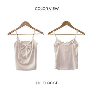 Lace Ribbon Sleeveless Top (3 colors)