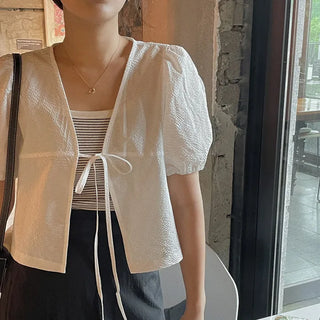 riboned cardigan blouse