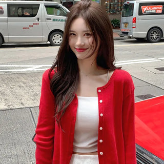 Flower Punching Round Cardigan (3 colors)