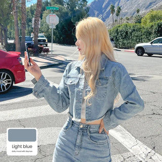 Cropped denim jacket (2 colors)